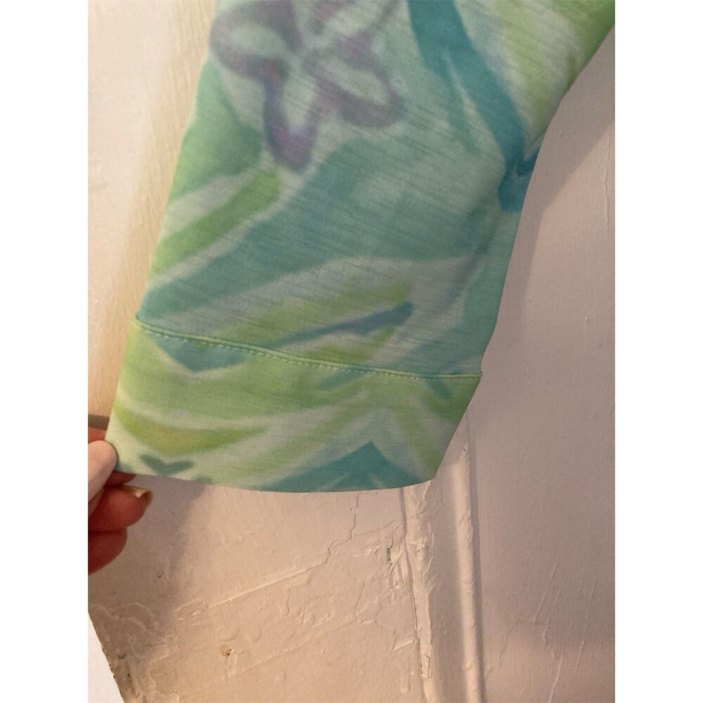 Trisha Tyler Top Medium Button Sleeves Floral Excellent Condition Stretch Relax - Picture 6 of 16